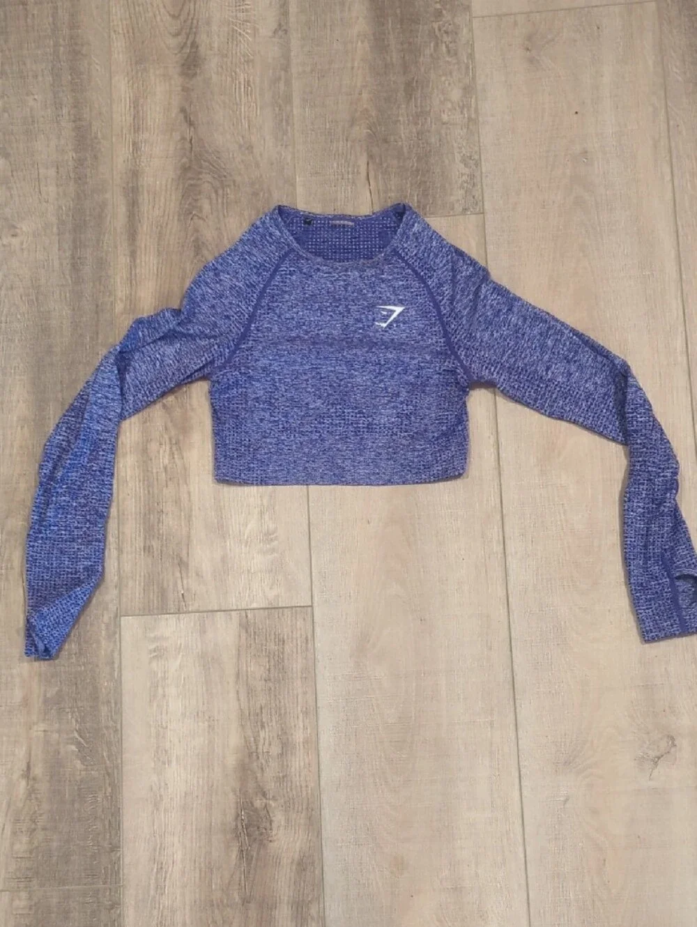 Gymshark Heathered Royal Blue Seamless Crop Top & High-Waist Leggings Set